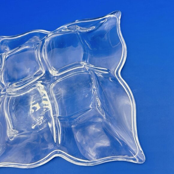 Shannon Fiori Crystal 4-Section Serving Platter Nuts Candies Condiments - Picture 9 of 10